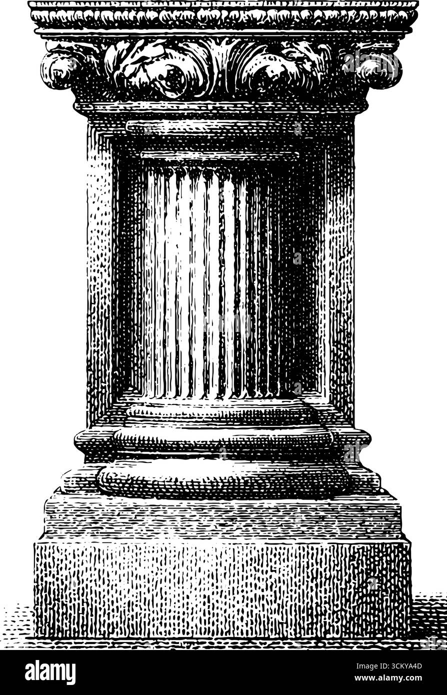 Victorian era ornamental column with intricate border design for ...