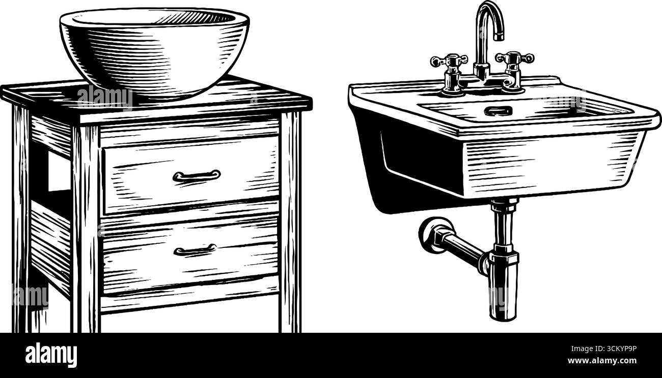 Bathroom vanity Black and White Stock Photos \u0026 Images - Alamy, image size:1300x744