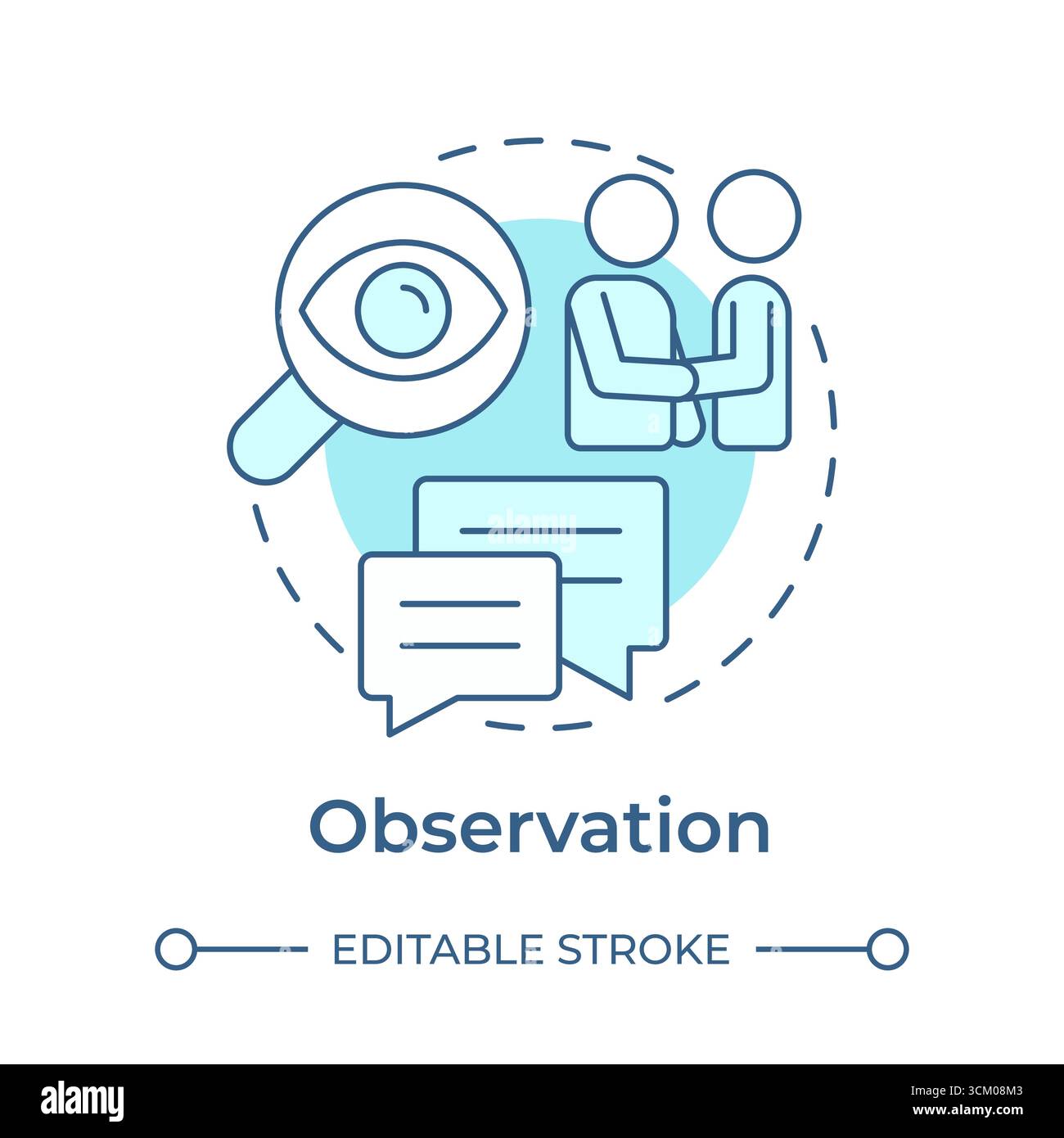 Observation soft blue concept icon Stock Vector