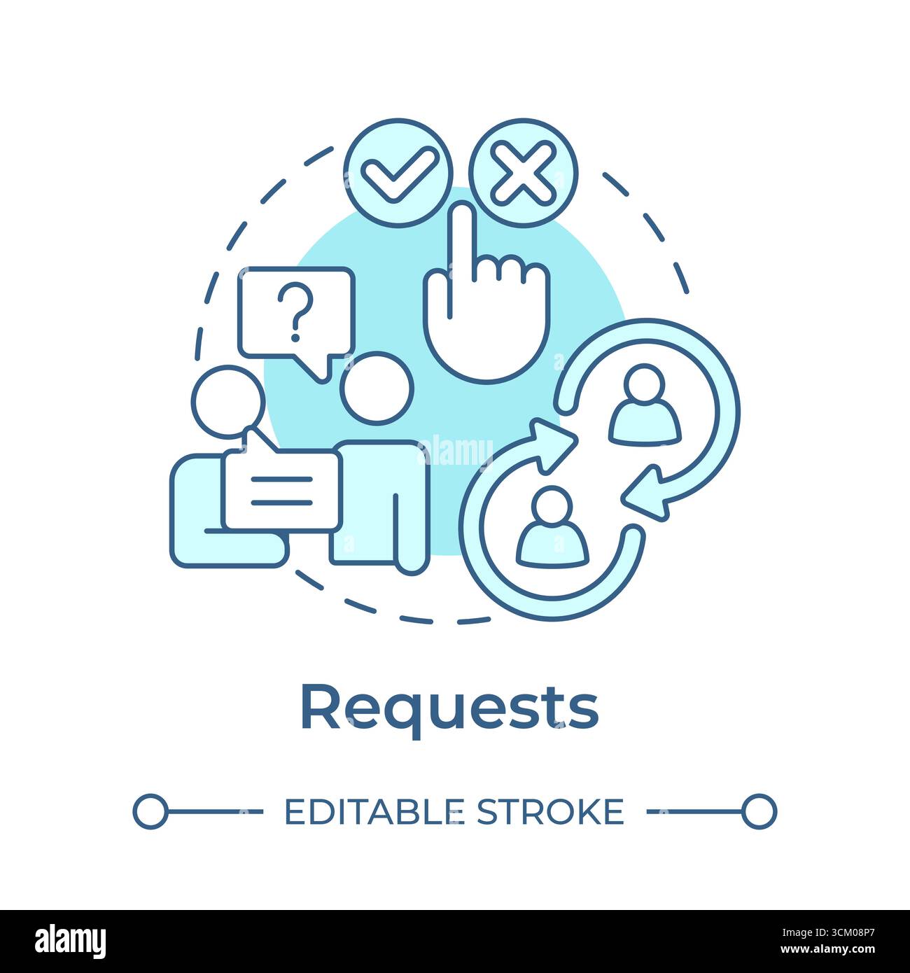 Requests soft blue concept icon Stock Vector