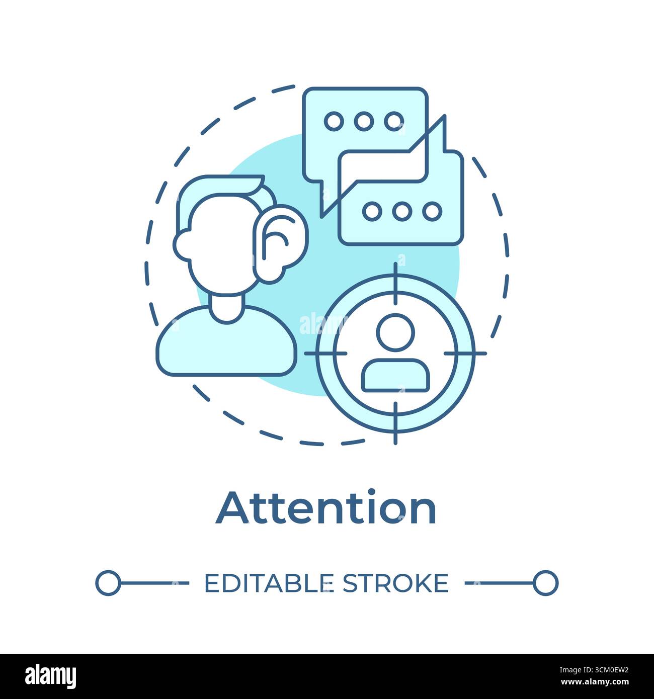 Attention soft blue concept icon Stock Vector