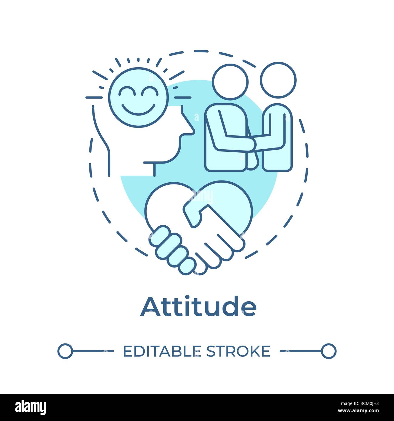 Attitude soft blue concept icon Stock Vector