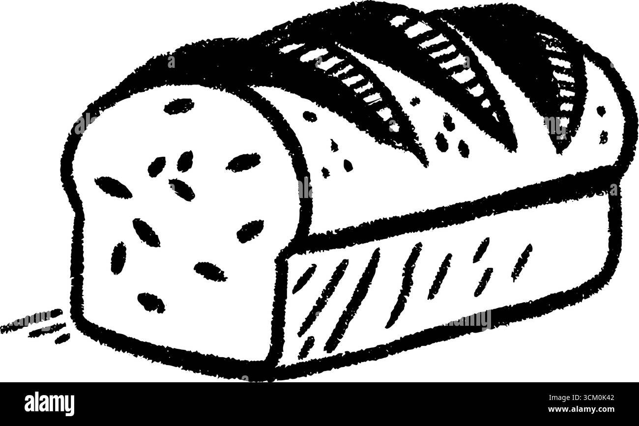 Rustic Loaf Vector Rustic loaf sketch highlighting grain details for culinary art and ...