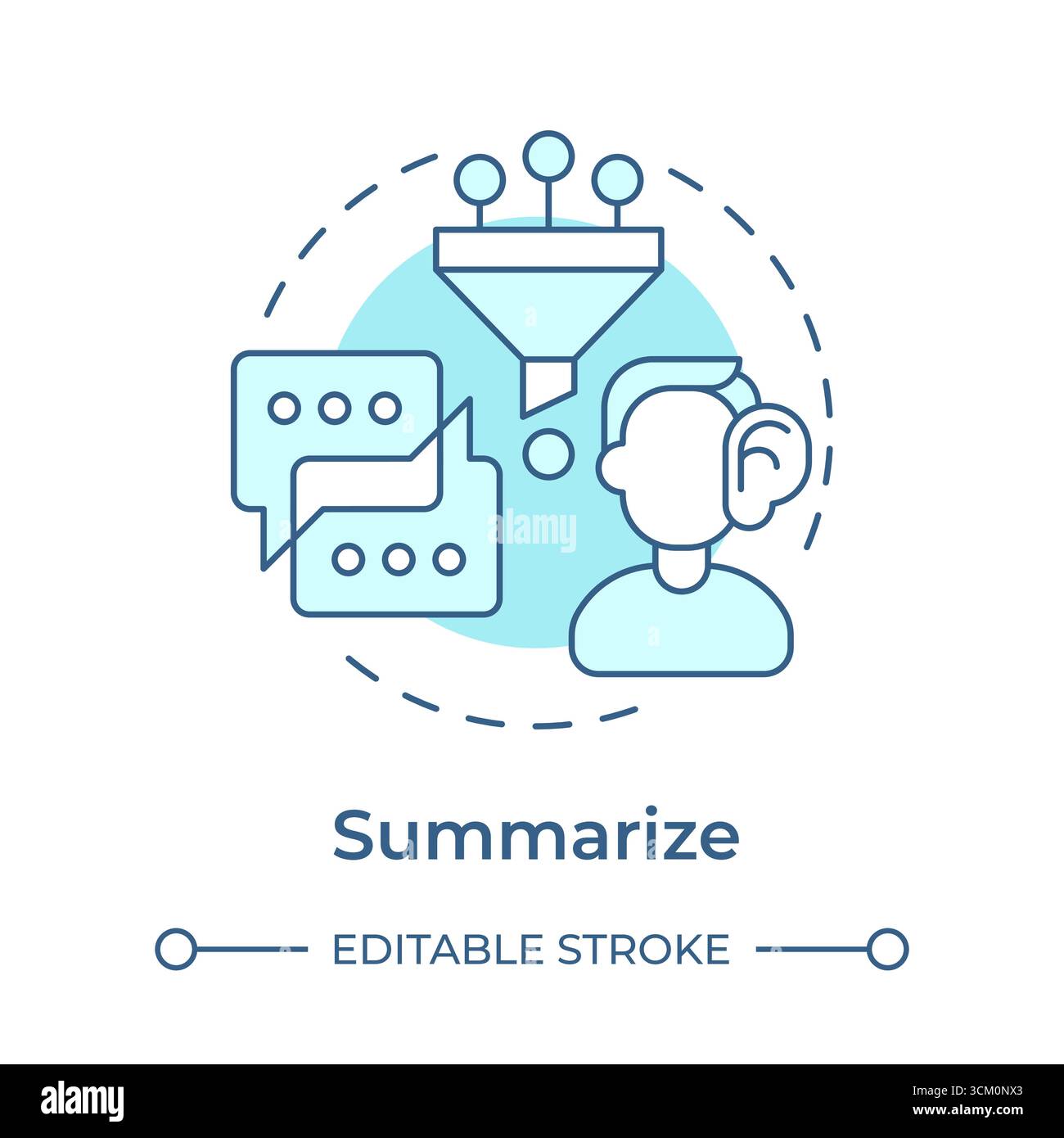 Summarize soft blue concept icon Stock Vector
