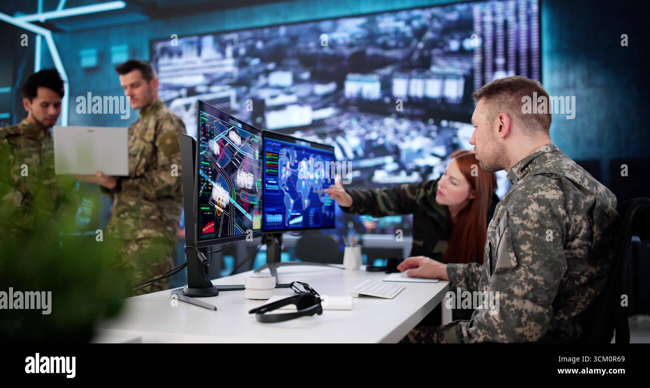 Monitoring satellite in control room hi-res stock photography and ...