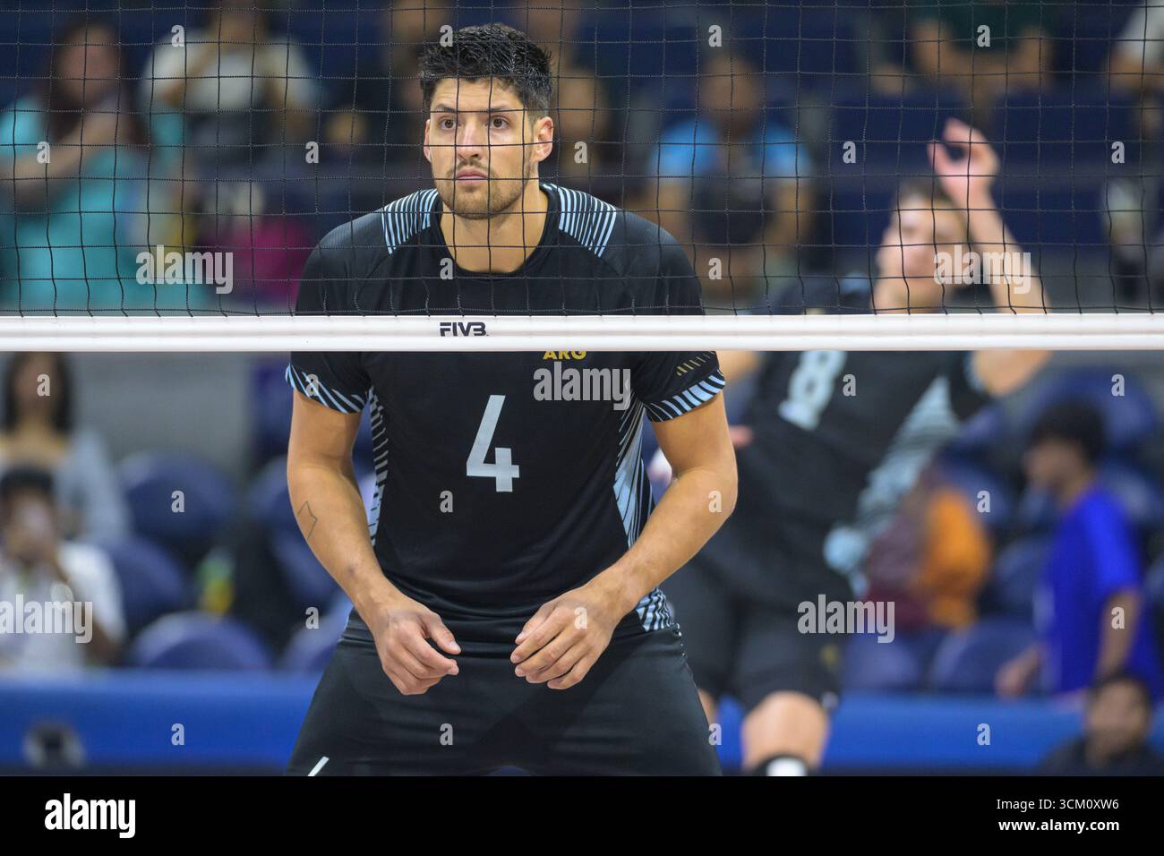 Quezon City, Manila, Philippines. 14th Sep, 2025. Finland vs Argentina in the Pool Phase during the FIVB Mens Volleyball World Championship 2025 in Manila, Philippines. Argentina win in a 5 set match. ArgentinaÃs Joaquin GALLEGO at the net (Credit Image: © Jayne Russell/ZUMA Press Wire) EDITORIAL USAGE ONLY! Not for Commercial USAGE! Stock Photo