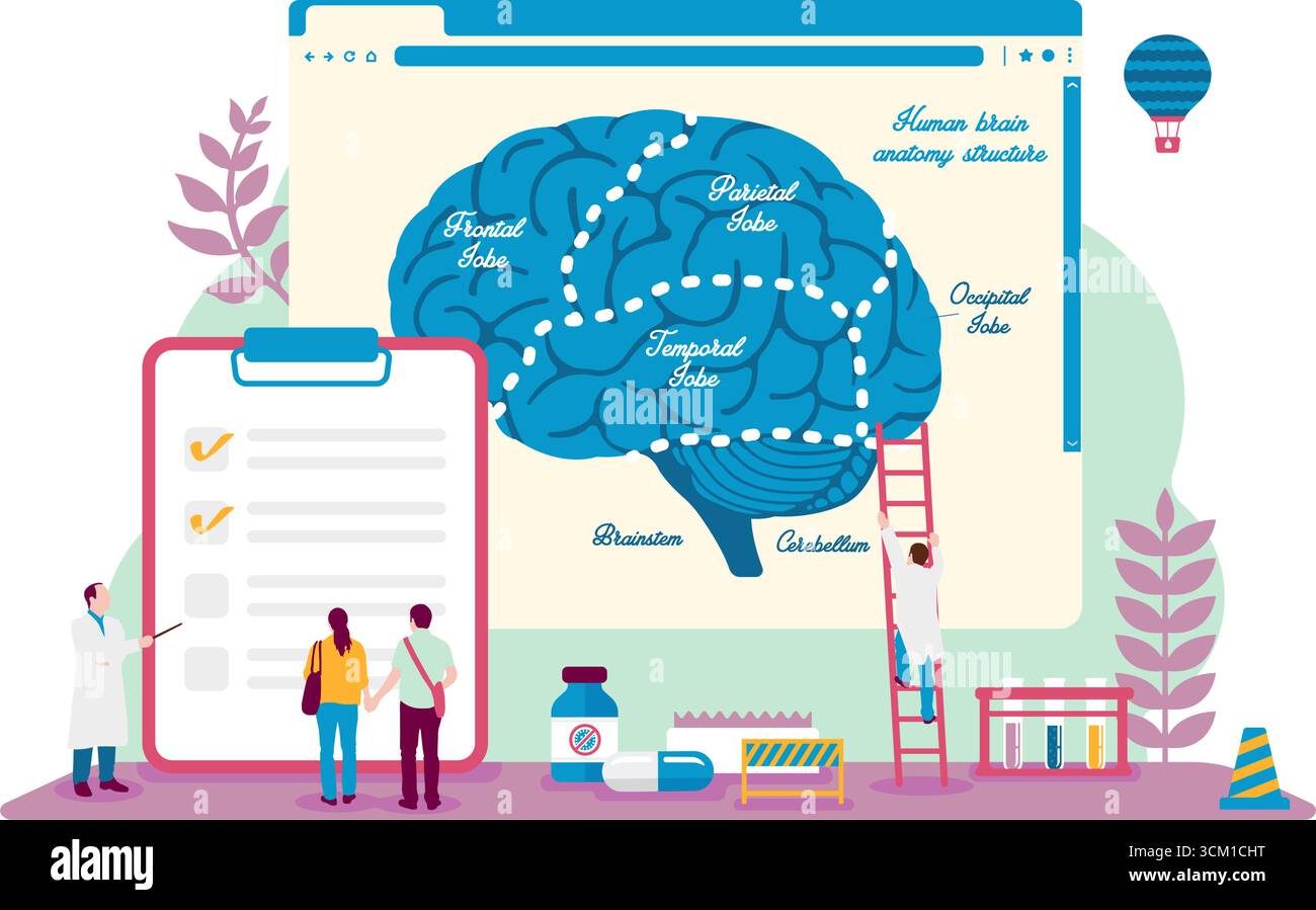 Healthcare and medical vector illustration with brain motif Stock ...
