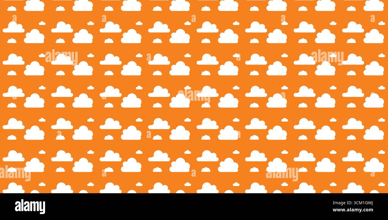 Background seamless pattern vector with cute fluffy cloud Stock Vector
