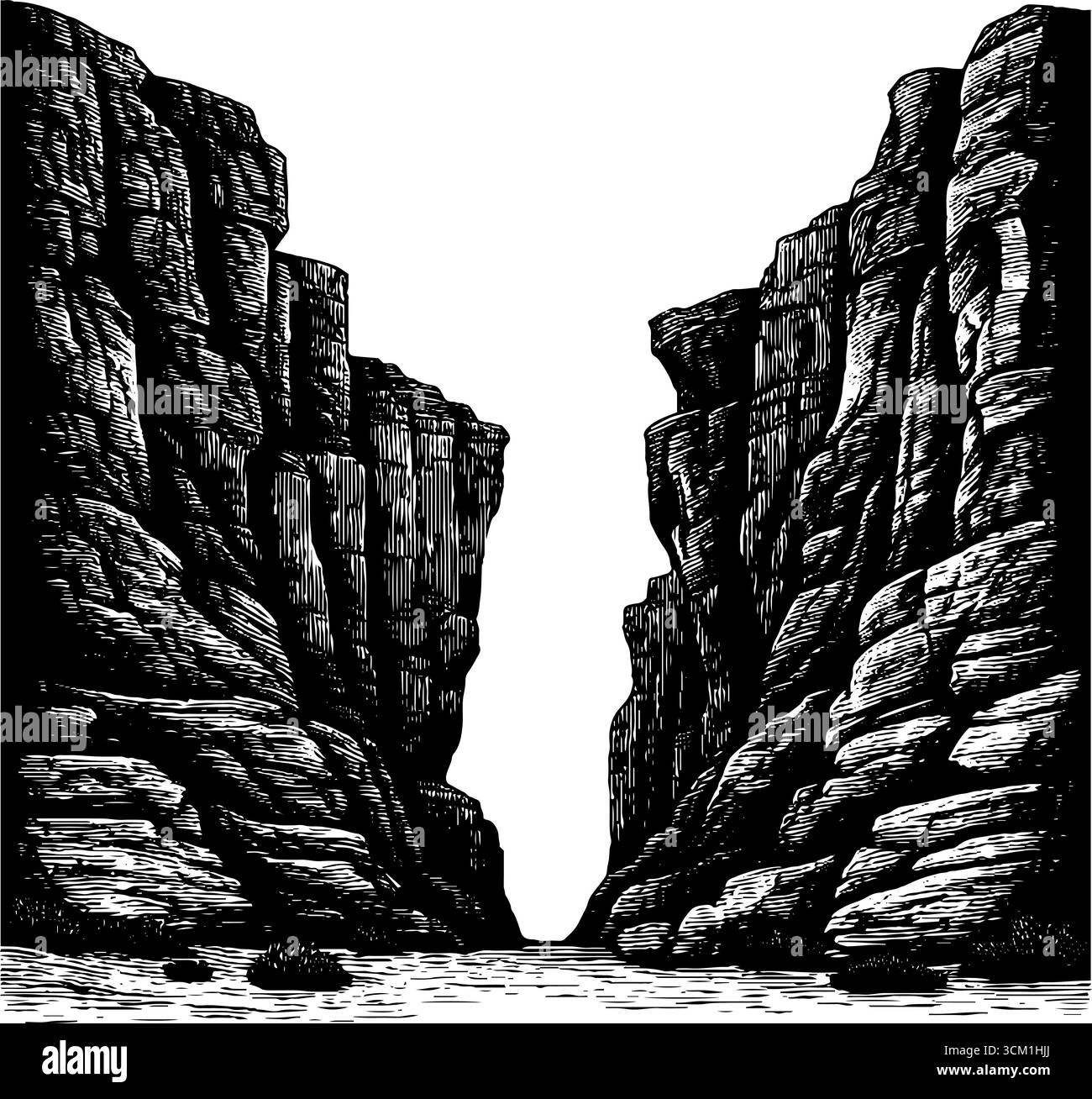 Canyon cliffs river majestic Stock Vector Images - Alamy