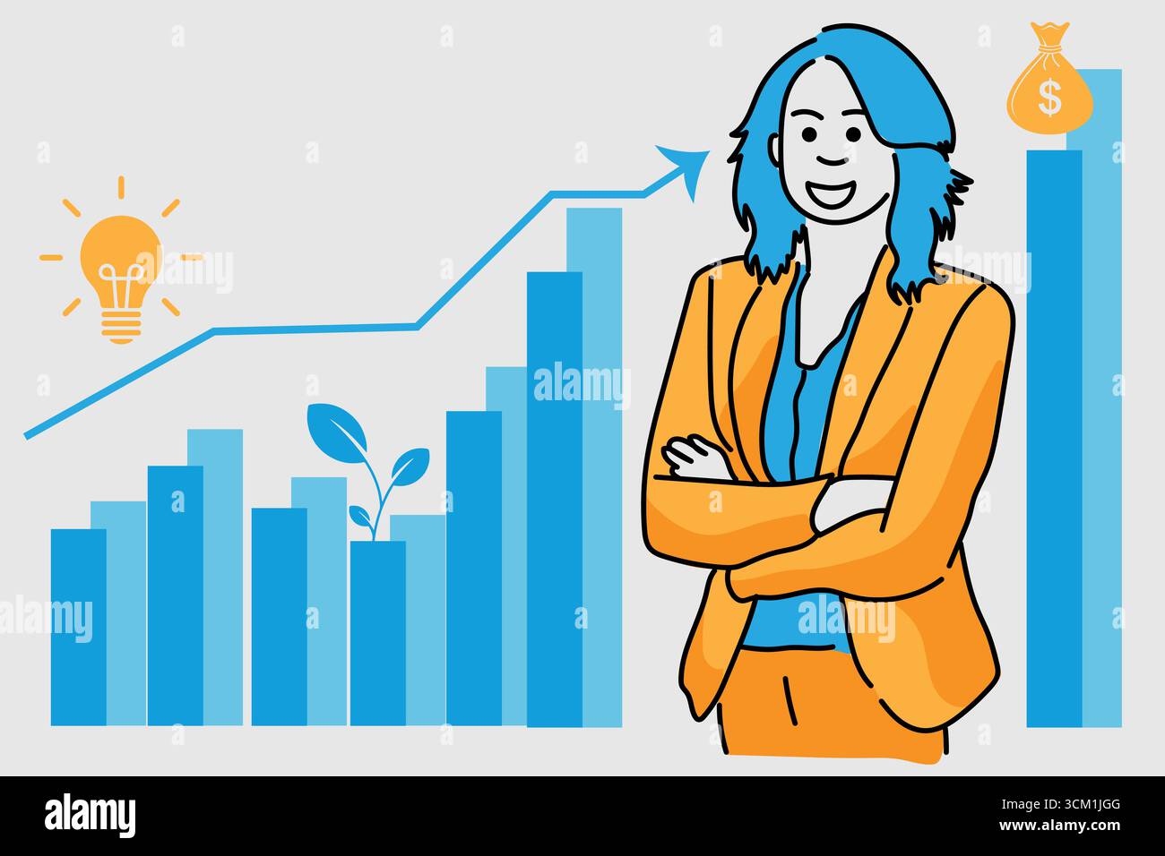 businessman working in office with his team Stock Vector