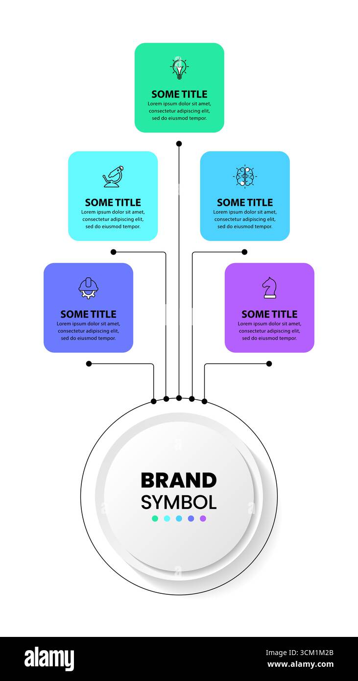 Infographic template with icons and 5 options or steps. Technology tree ...