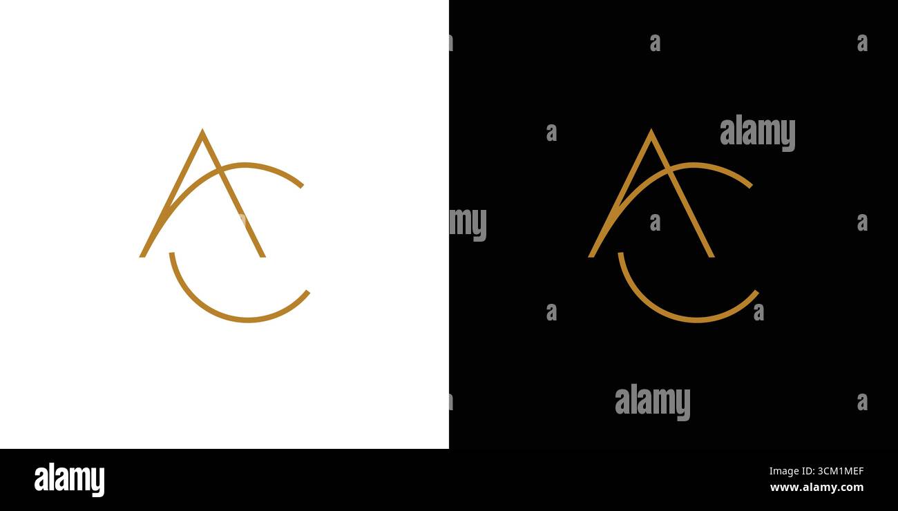 Abstract and elegant  AC letter initial logo design Stock Vector