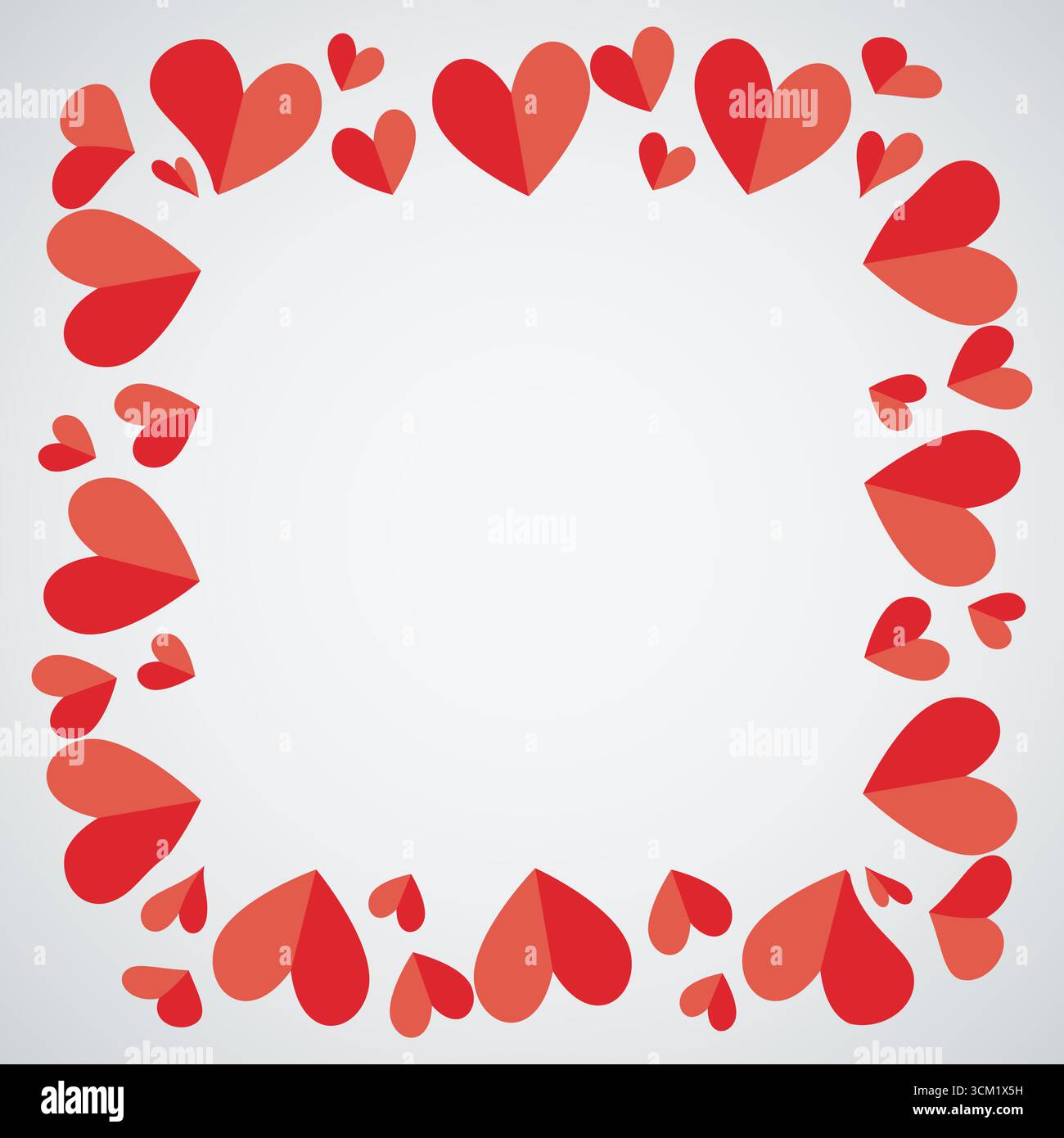 Square Frames with hearts vector illustration Stock Vector