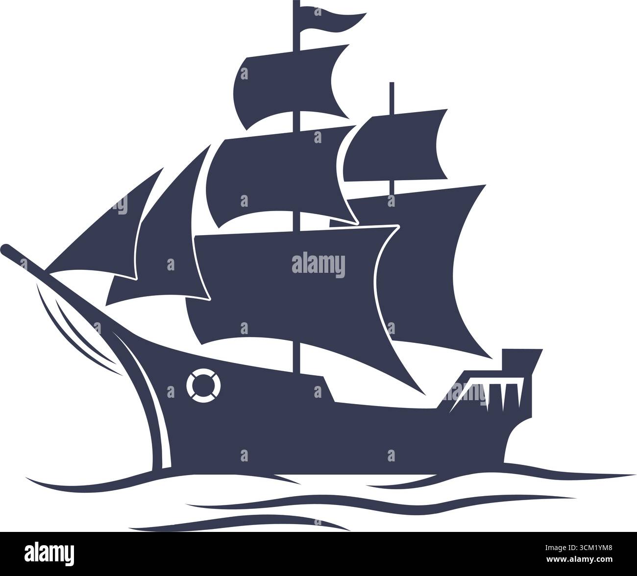 Ship logo icon illustration design Stock Vector