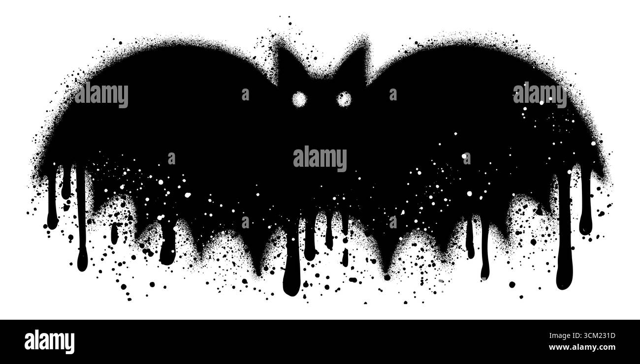 Halloween bat in graffiti style, Halloween bat element. Stock Vector