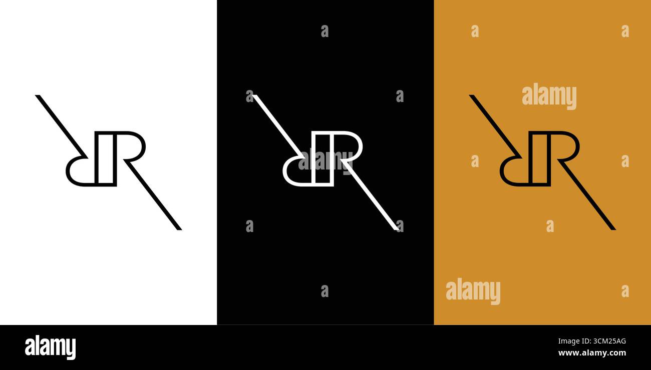 Unique and modern letter RR initials logo design Stock Vector