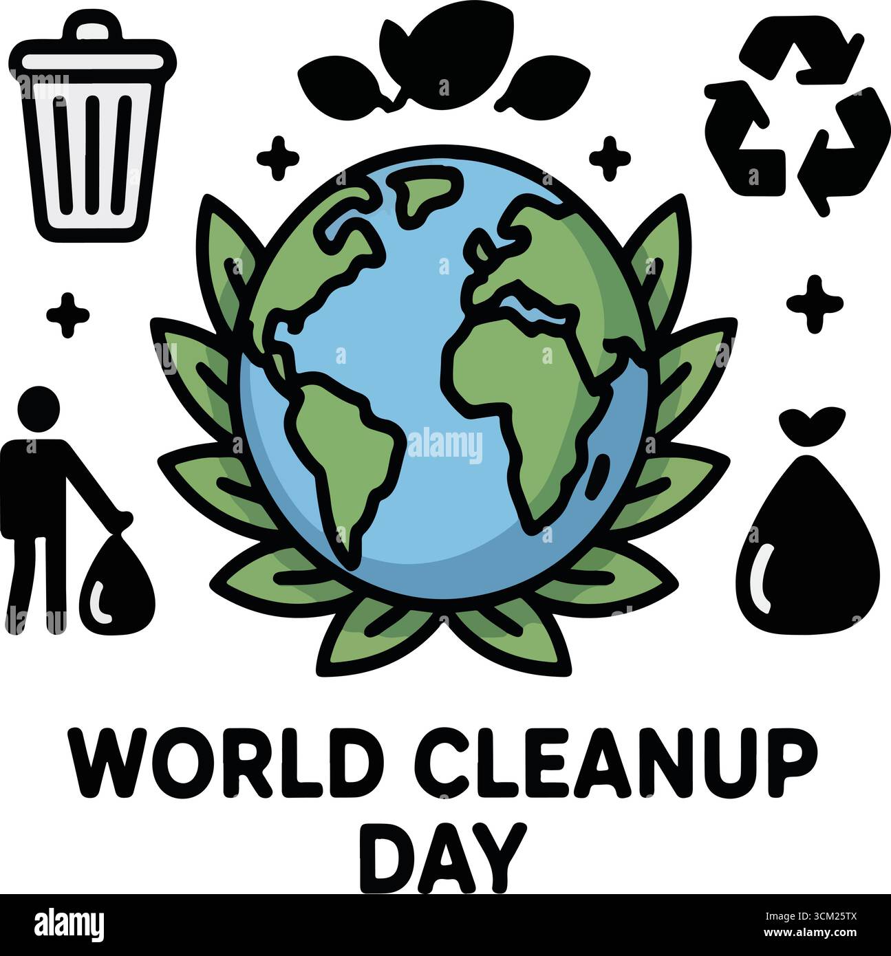 Environmental Cleanup Icon World environment day plastic poster Stock Vector Images - Alamy