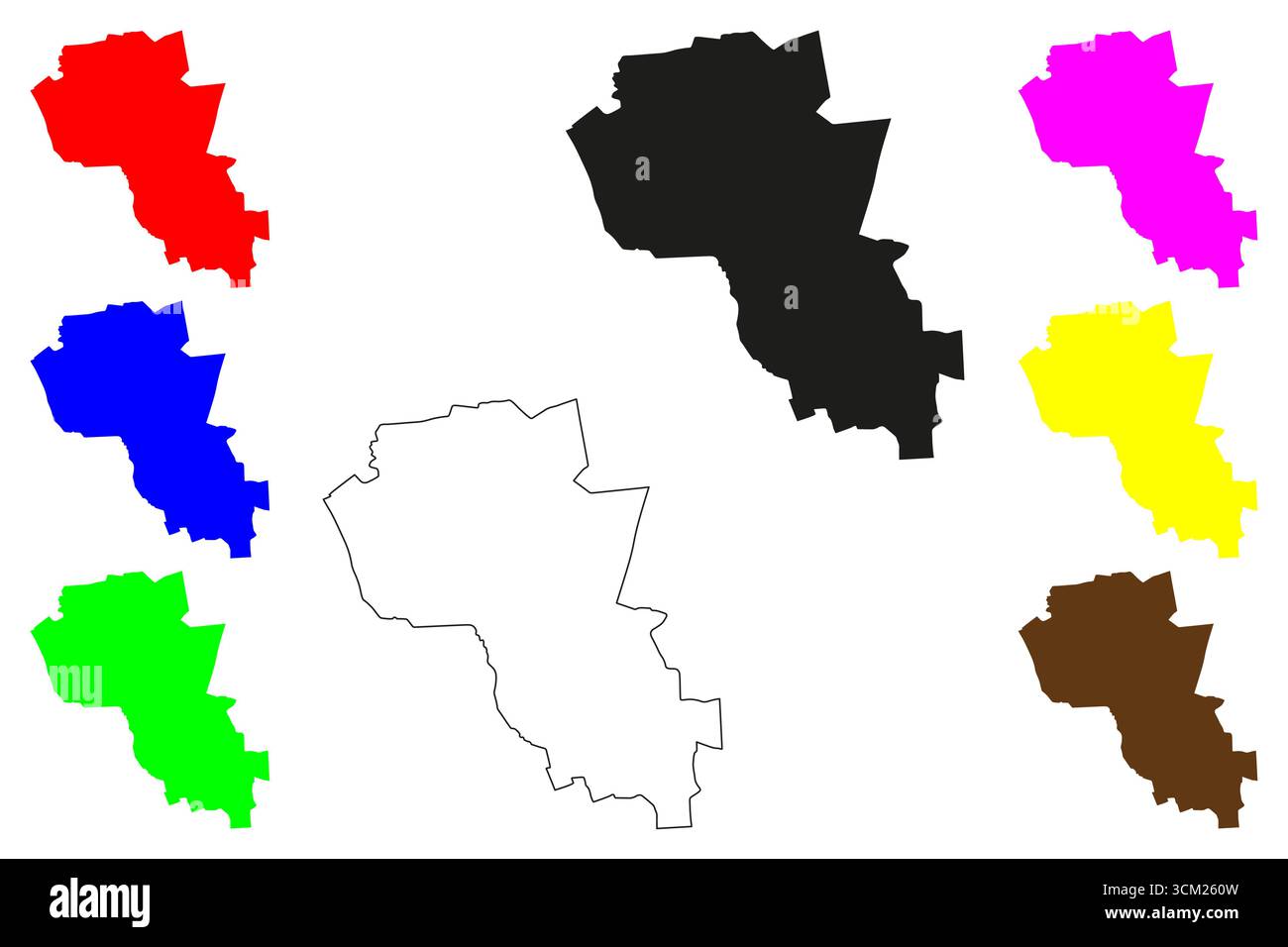 Alor Setar city (Malaysia) map vector illustration, scribble sketch ...