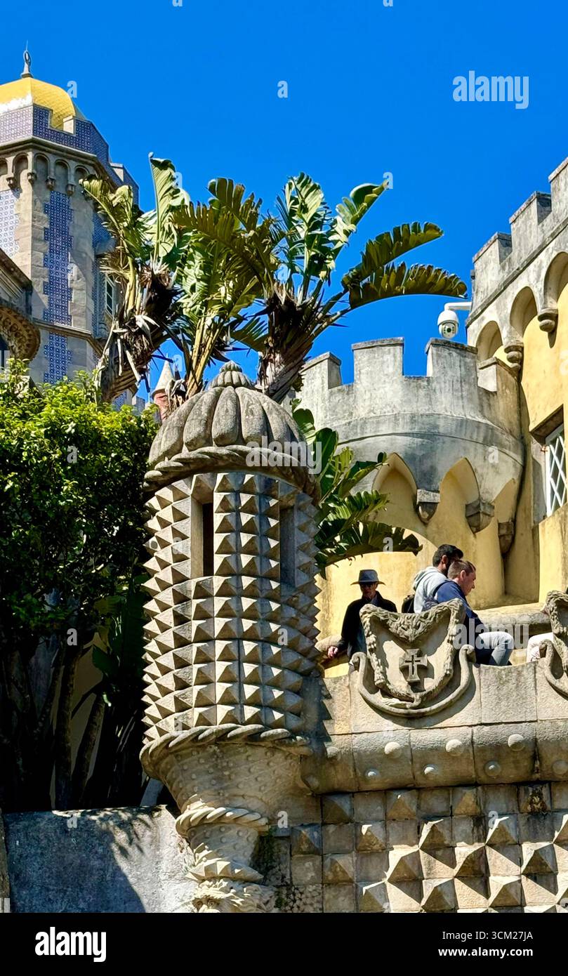 UNESCO World Heritage Site Pena Palace in Sintra-Cascais Natural Park Sintra Portugal - Smartphone Captured Stock Image