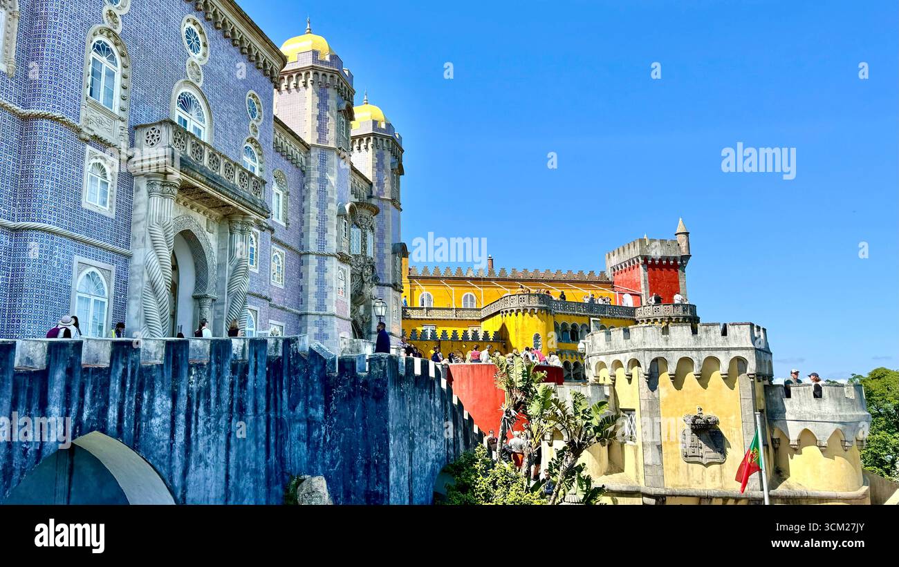 UNESCO World Heritage Site Pena Palace in Sintra-Cascais Natural Park Sintra Portugal - Smartphone Captured Stock Image