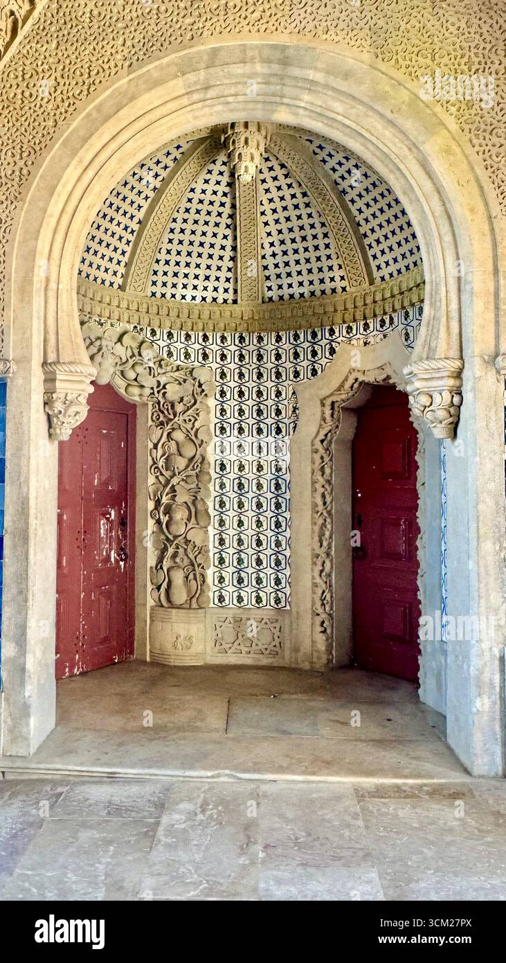 UNESCO World Heritage Site Pena Palace in Sintra-Cascais Natural Park Sintra Portugal - Smartphone Captured Stock Image