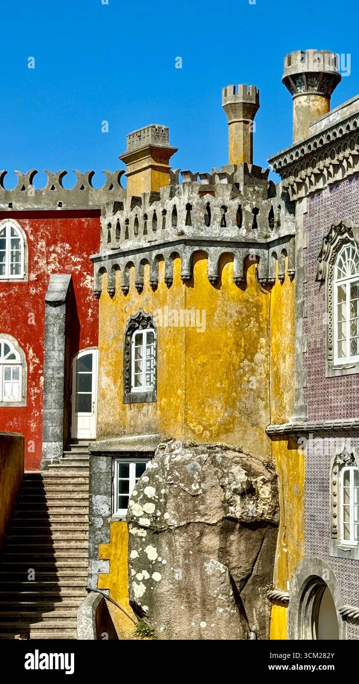 UNESCO World Heritage Site Pena Palace in Sintra-Cascais Natural Park Sintra Portugal - Smartphone Captured Stock Image