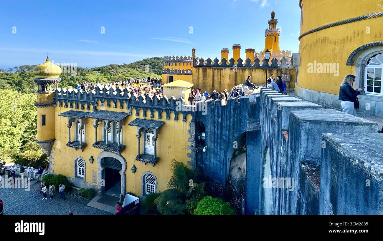 UNESCO World Heritage Site Pena Palace in Sintra-Cascais Natural Park Sintra Portugal - Smartphone Captured Stock Image