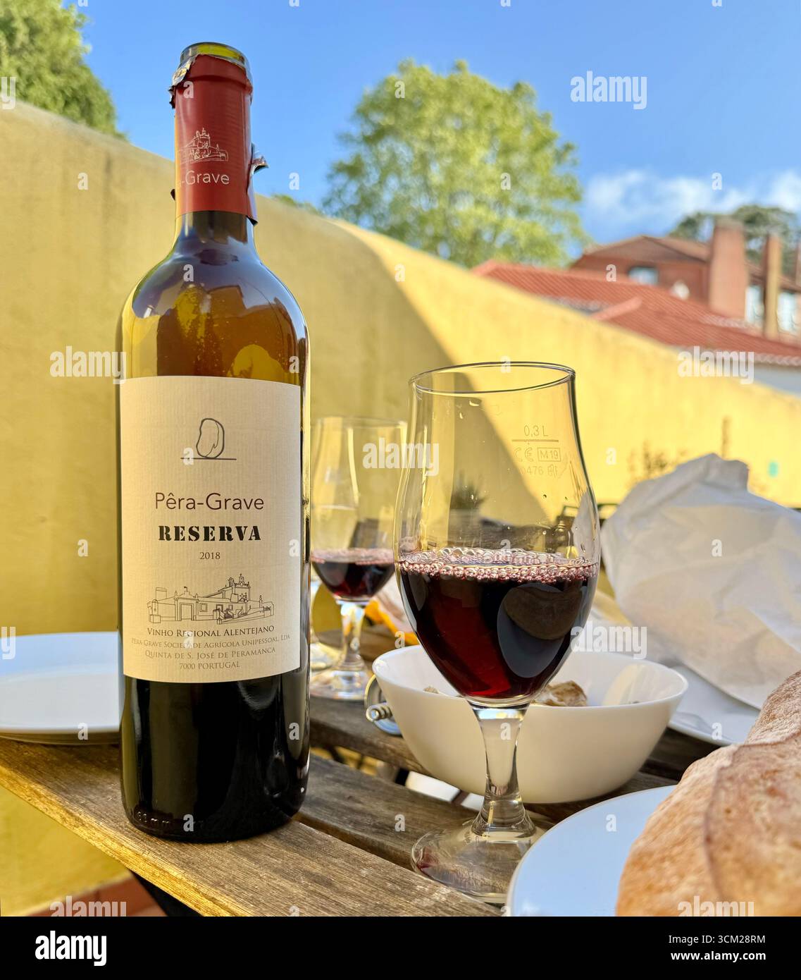Bottle of Pera-Grave Portuguese red wine - Smartphone Captured Stock Image