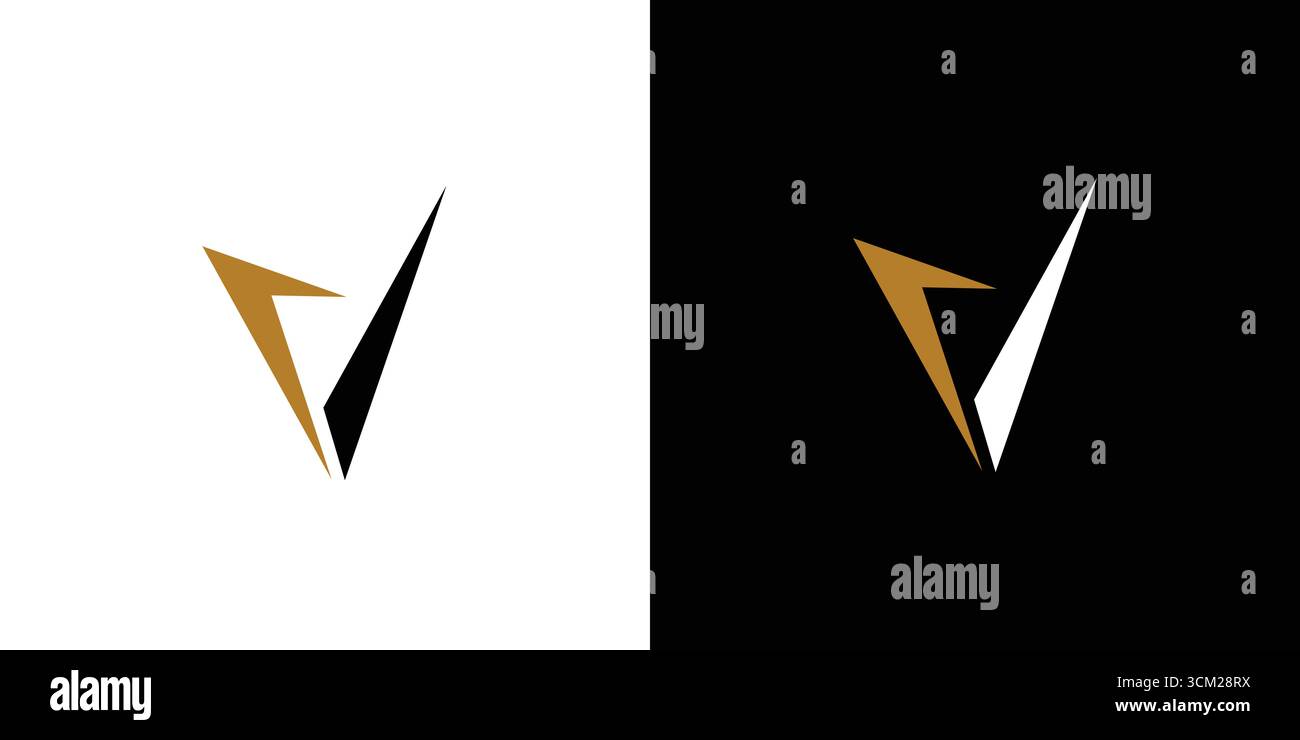 Modern and strong letter V initials logo design Stock Vector