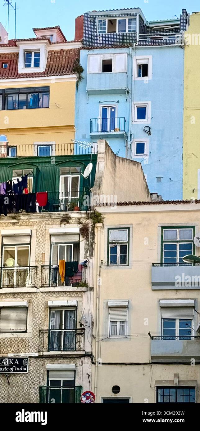 São Vicente high density traditional residential dwellings Lisbon Portugal - Smartphone Captured Stock Image