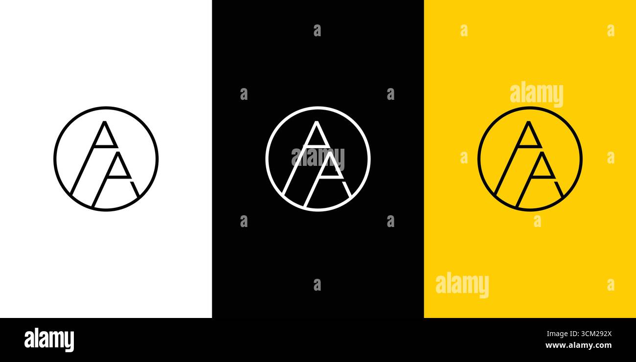 Unique and modern letter AA initials logo design Stock Vector