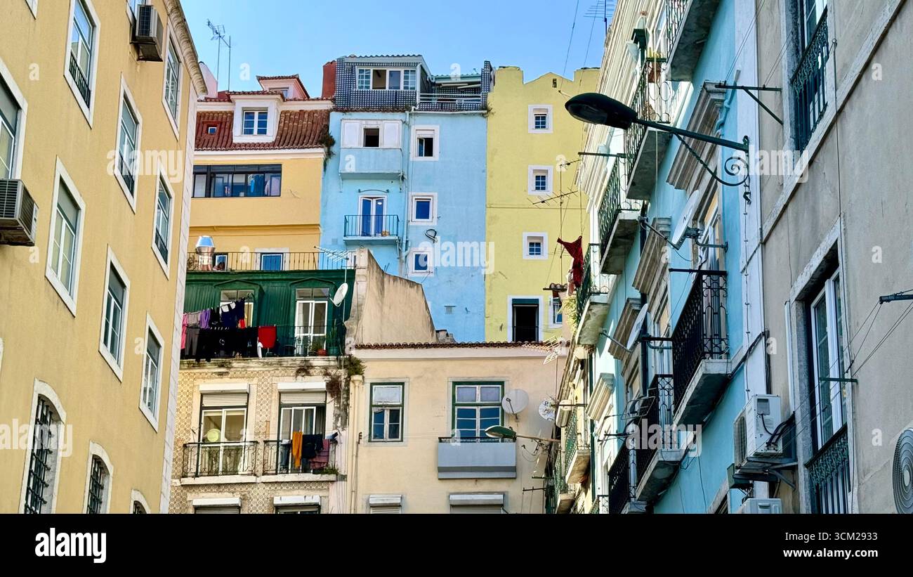 São Vicente high density traditional residential dwellings Lisbon Portugal - Smartphone Captured Stock Image
