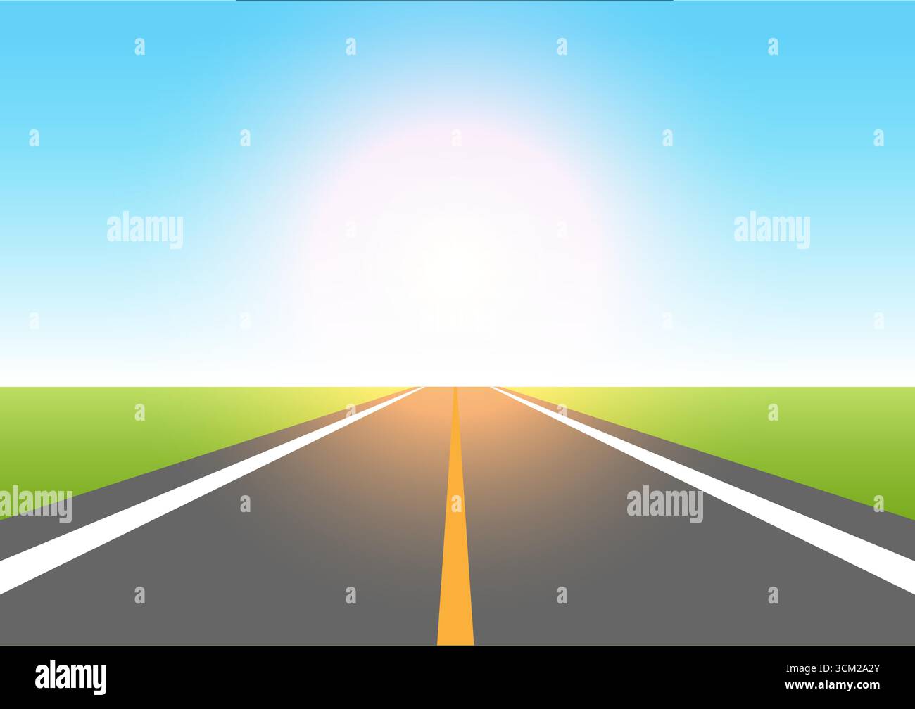 Asphalt Highway Road or Empty Road. Vector Illustration Stock Vector ...