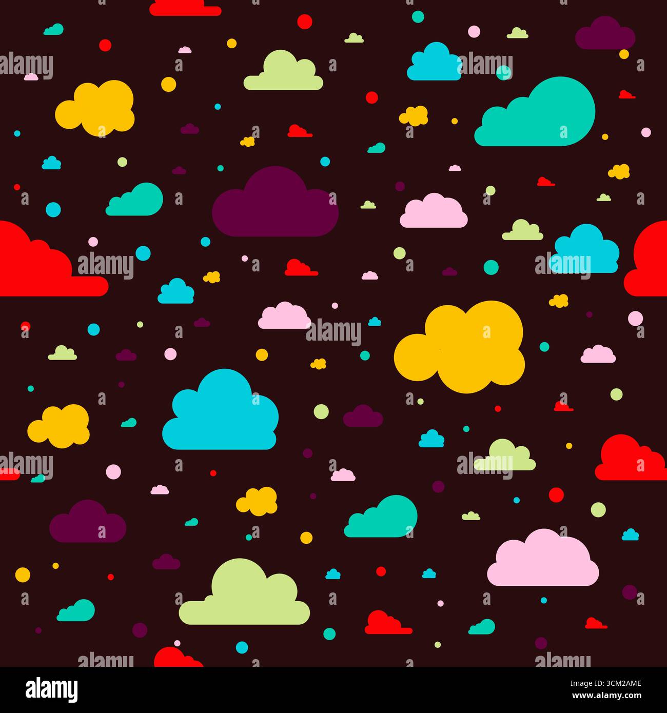 Colorful Cloud Seamless Pattern Vector Stock Vector