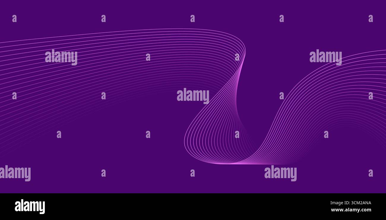 Wavy purple lines creating a modern abstract design. Vector illustration Stock Vector
