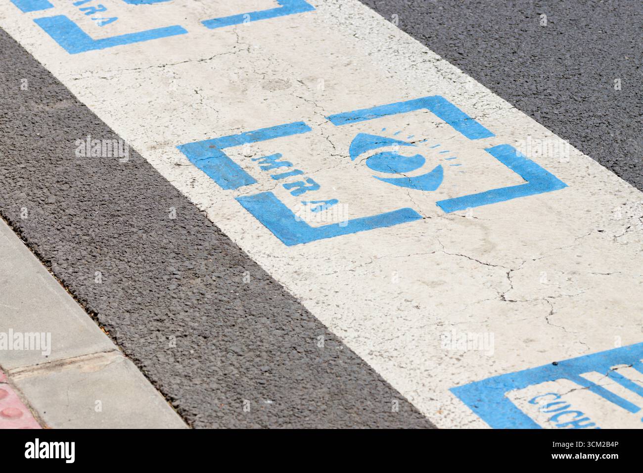 MIRA Word: Blue-on-white unsignalized pedestrian crossing signs on a ...