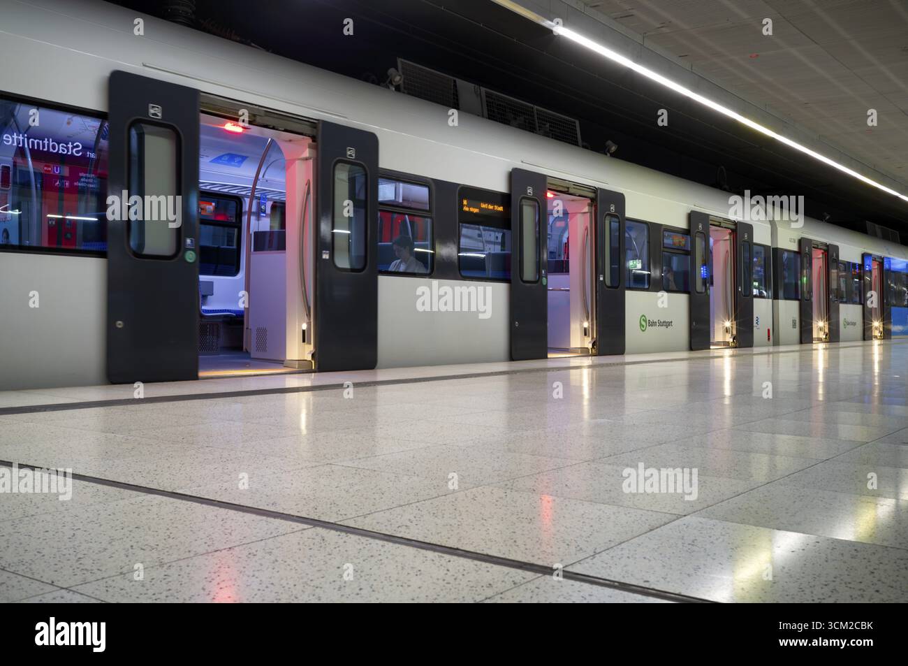 Stationary S-Bahn, train, class 420 generation 2025, doors open, empty ...