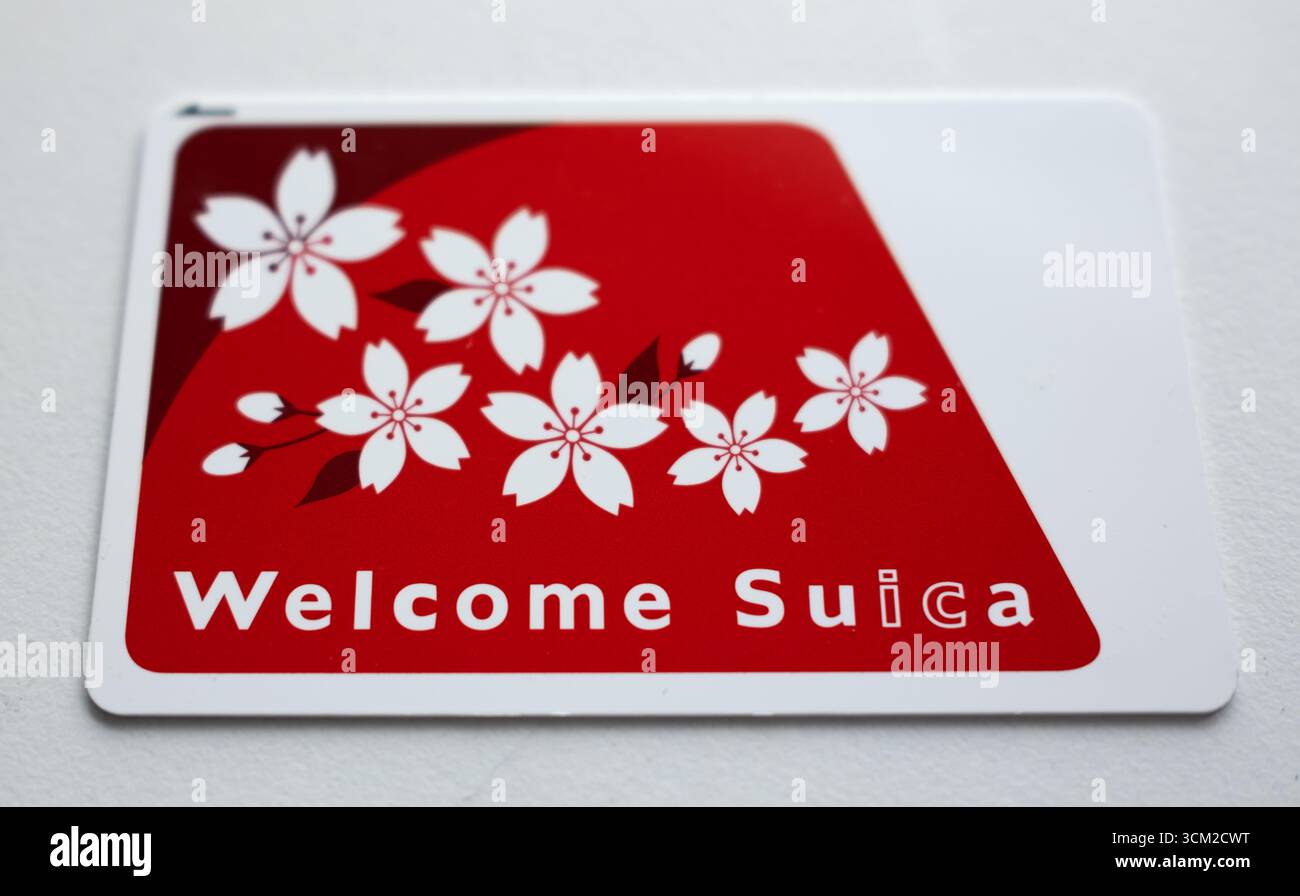 Welcome Suica Transport Payment Card from Japan Stock Photo - Alamy