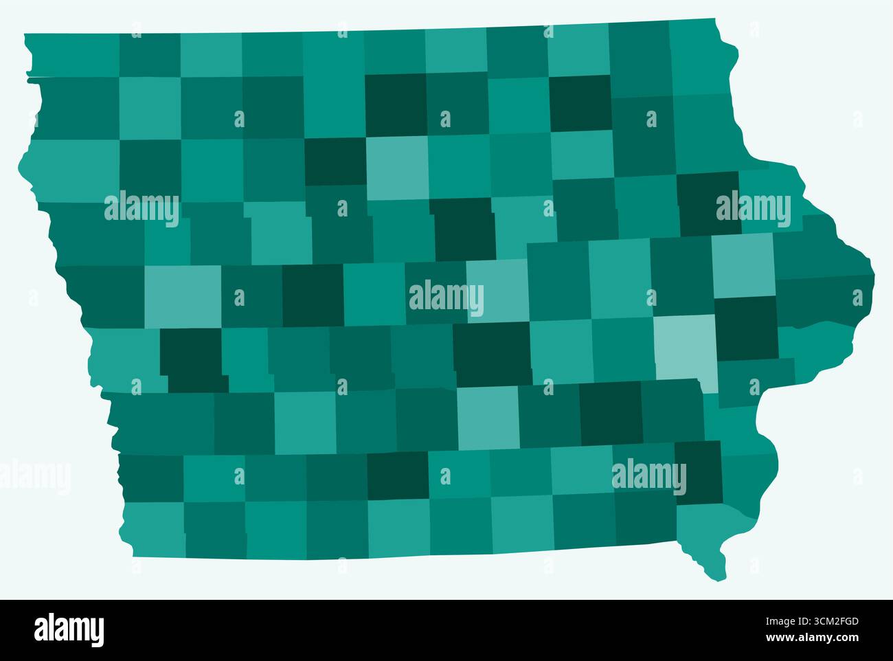 Map of Iowa with counties. Just a simple state border map with county ...