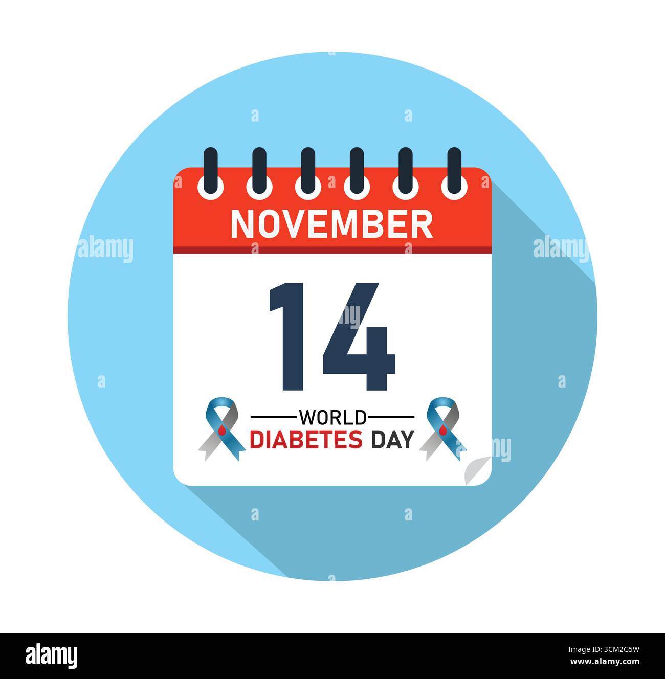 World Diabetes Day November 14 Calendar Graphic Design. banner for social media post. Vector Illustration Stock Vector