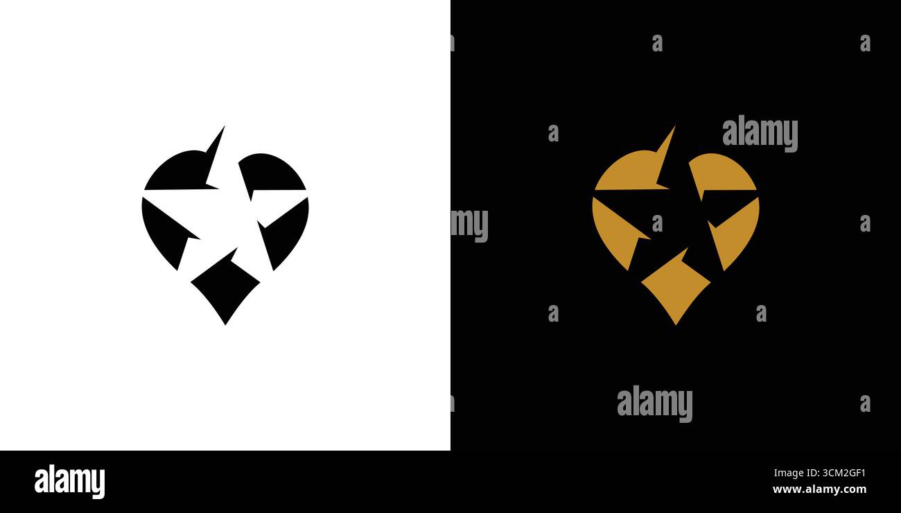 Modern and elegant love star logo design Stock Vector