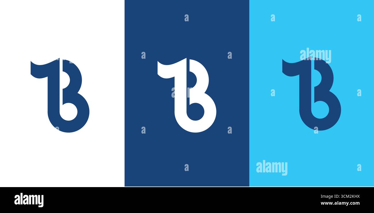 Modern and Unique B initials music logo design Stock Vector