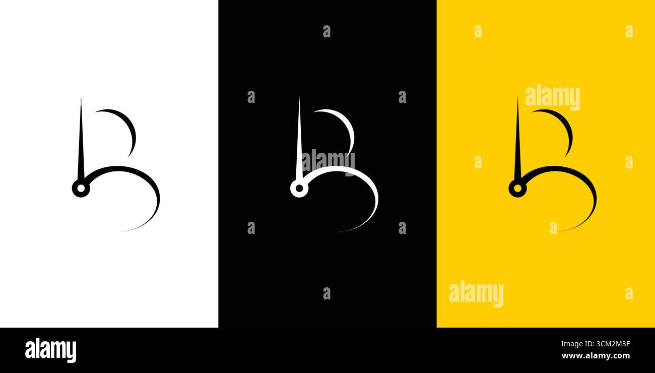 Modern and unique B time logo design Stock Vector