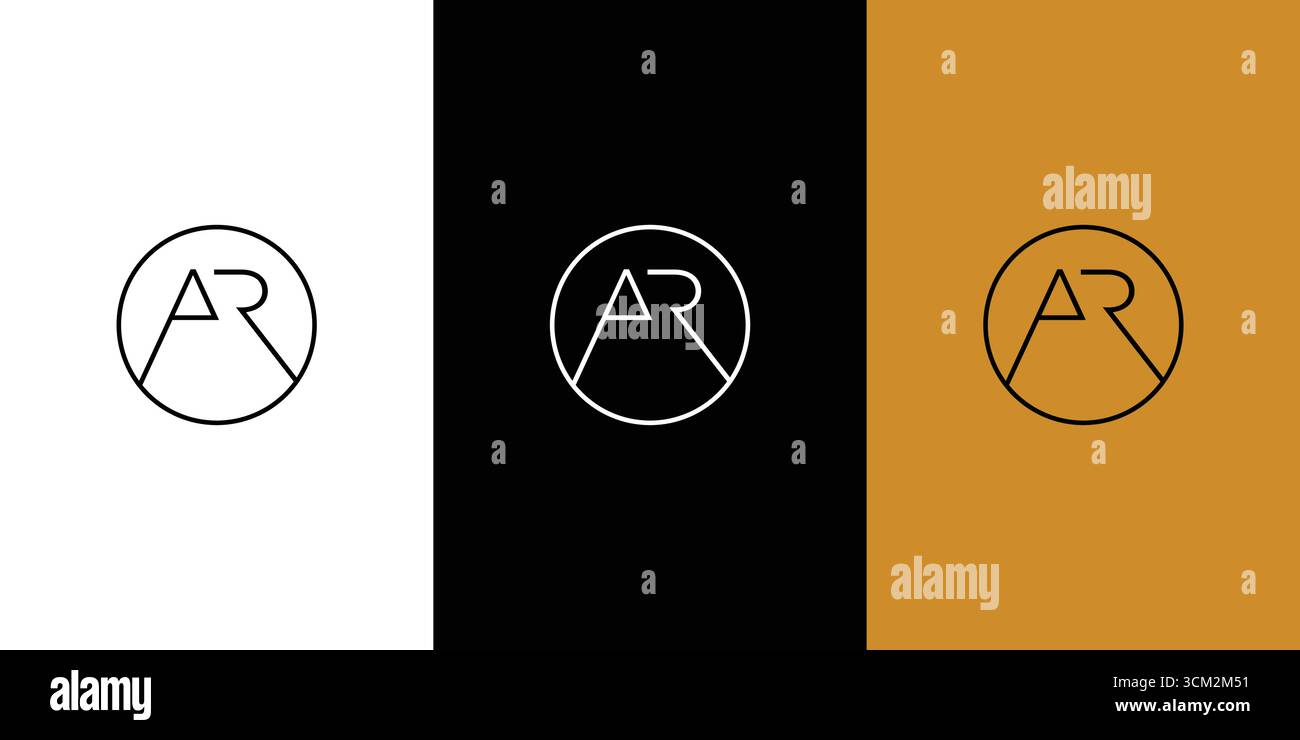 Simple and modern letter AR initials logo design Stock Vector