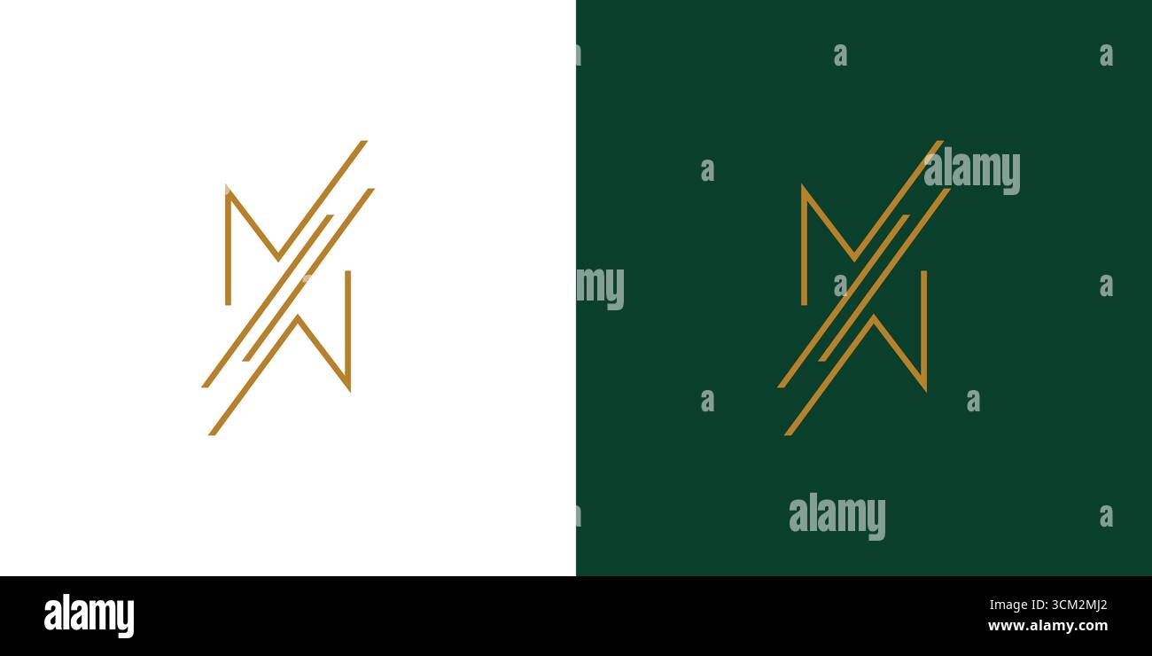 Modern and luxurious MW letter initial logo design Stock Vector