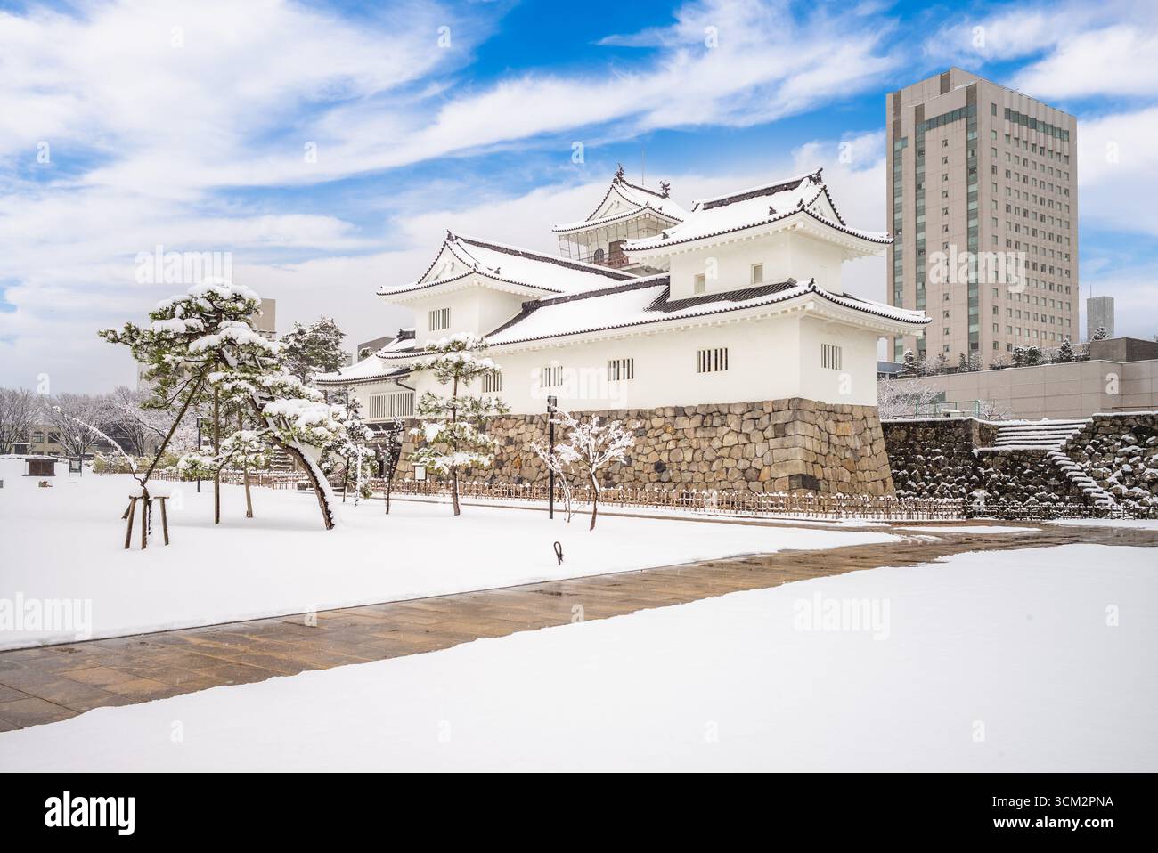 Snowscape Of Toyama Castle Aka Azumi Castle At Toyama City In Japan snowscape-of-toyama-castle-aka-azumi-castle-at-toyama-city-in-japan