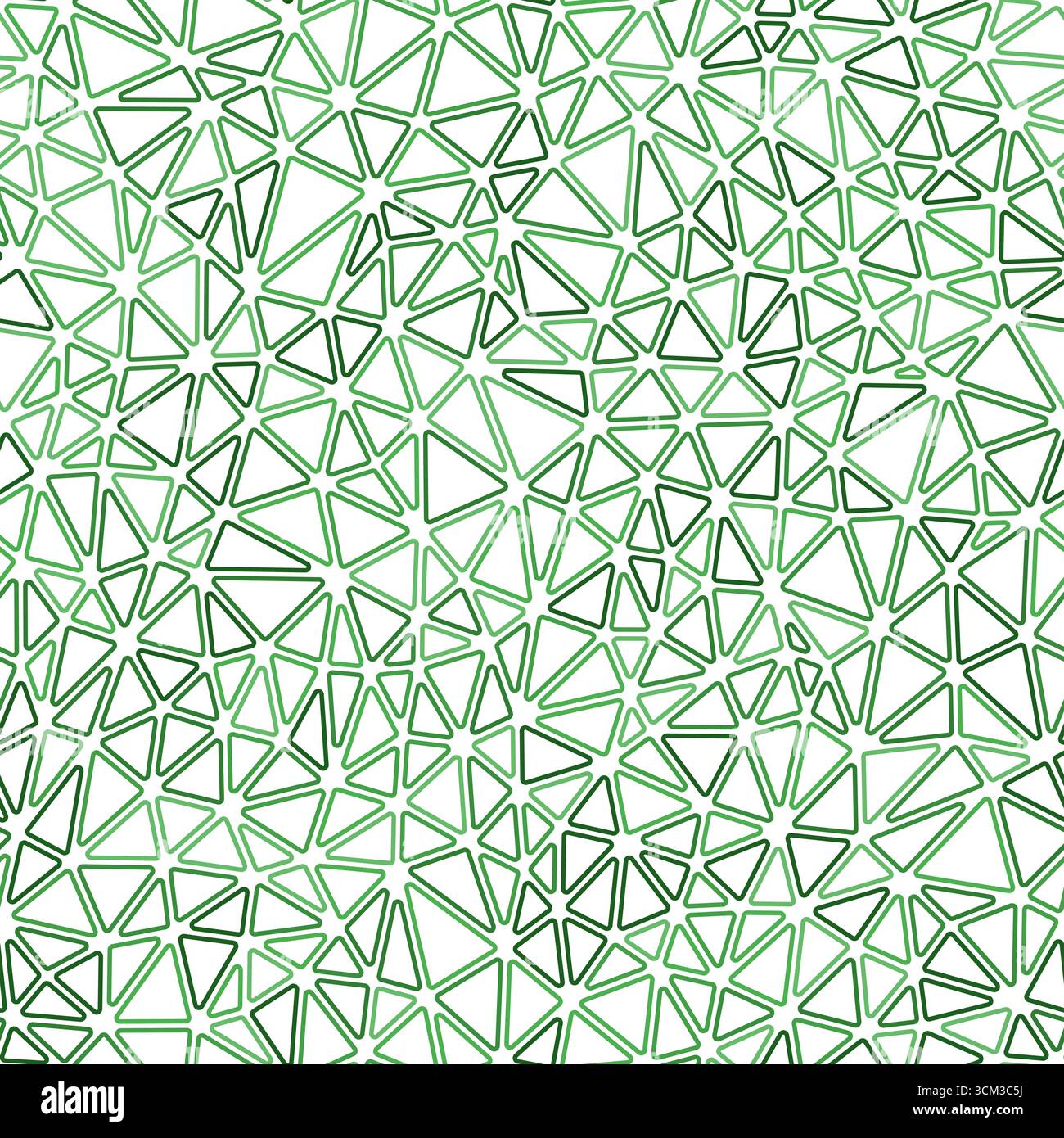 Triangles vector pattern. Small triangles size. Monotone style. Rounded triangles outlined. Repeatable composition. Greenery serenity. Stock Vector