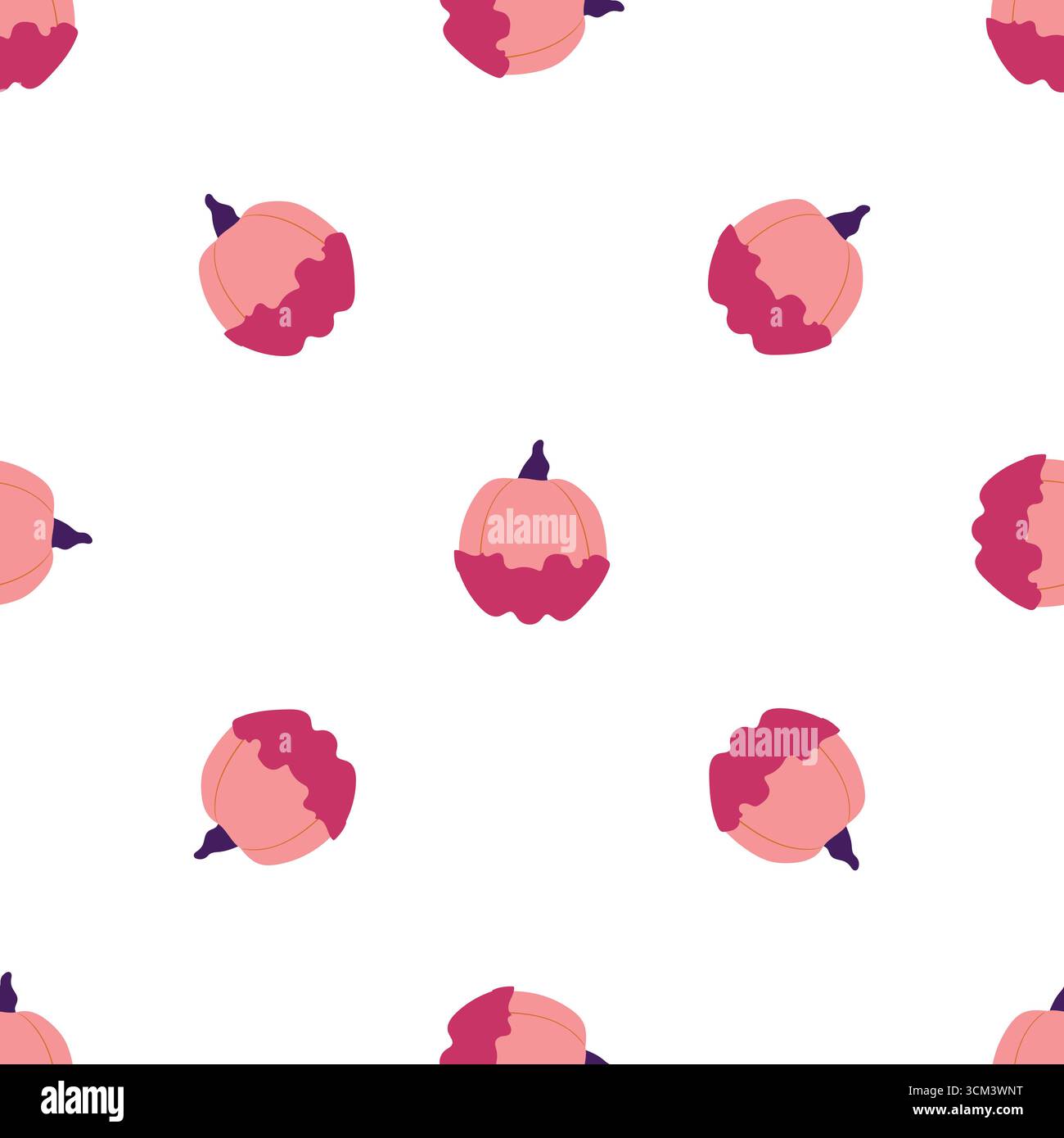 Seamless pattern with cute Halloween elements. Stock Vector
