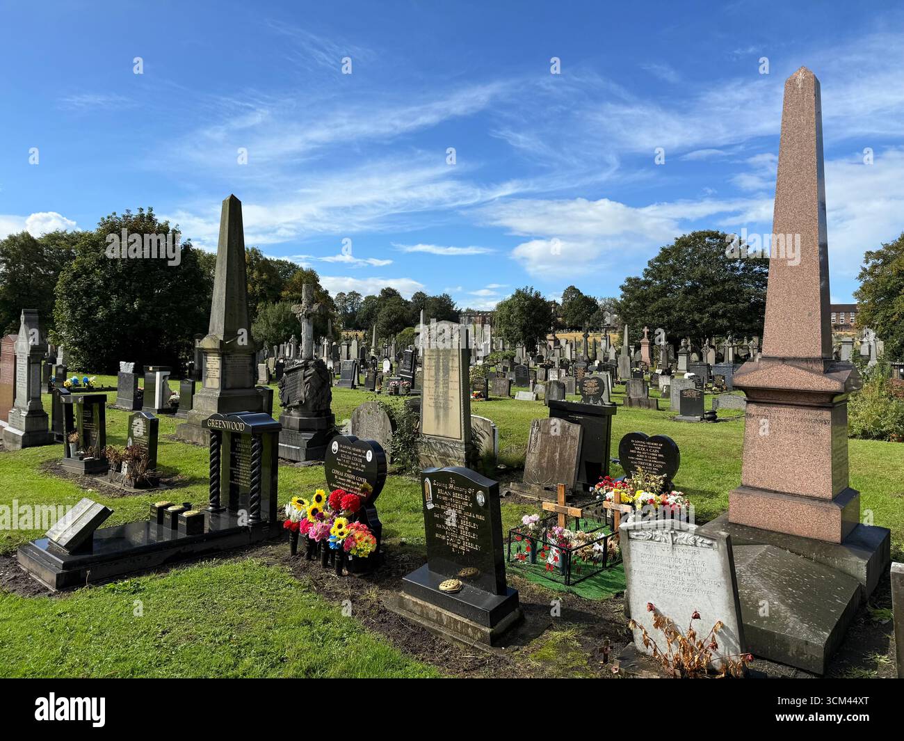 Gravestones at Toxteth Park Cemetery, Liverpool - Smartphone Captured Stock Image