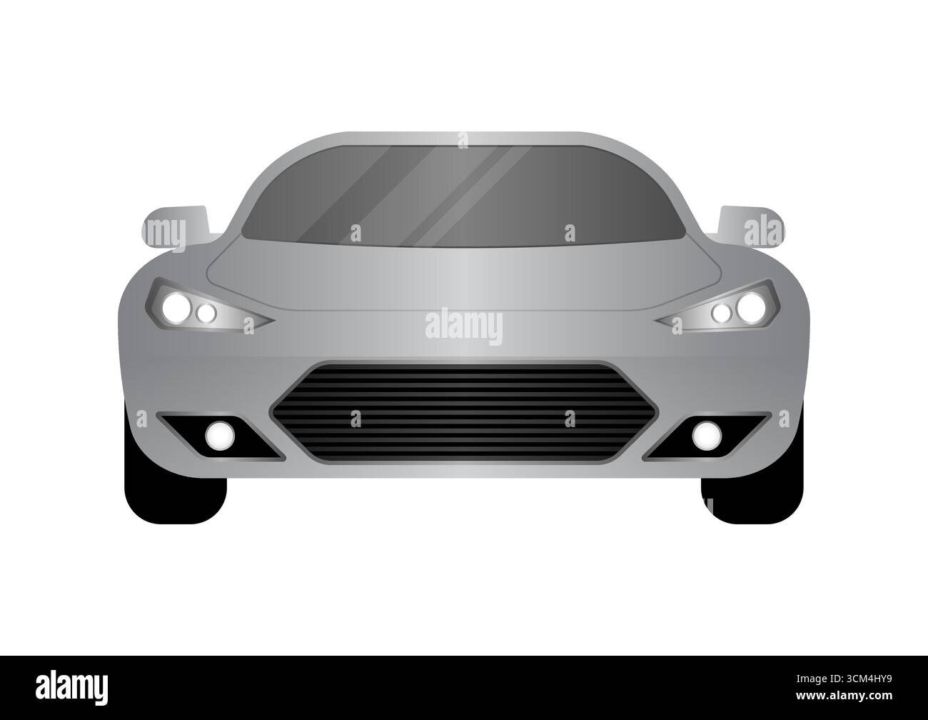 Racing Car or Sports Car or Super Car Front View. Vector Illustration ...